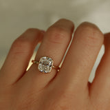 ADELINE Old Mine Cushion Cut Ring in 14K