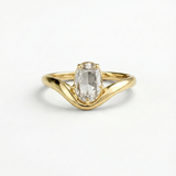 LUNA Oval Rose Cut Pinky Ring in 14K