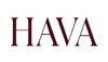 Brand name 'HAVA' in maroon text on a white background